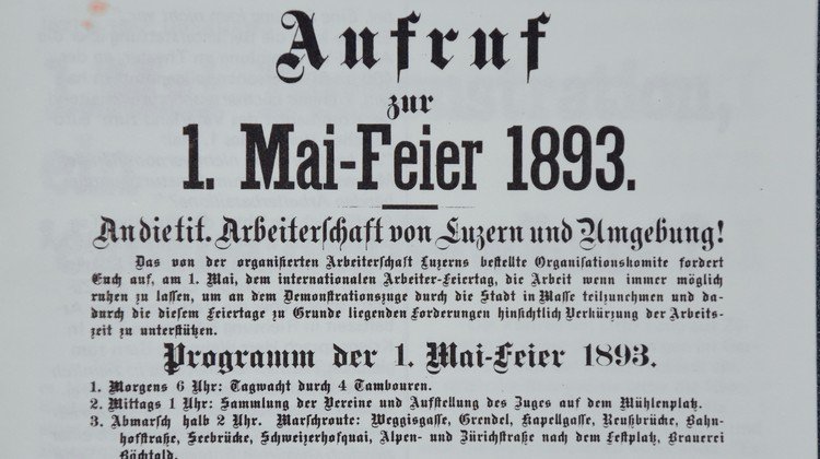 Aufruf zur 1.-Mai-Feier 1893. (Bild: zvg)